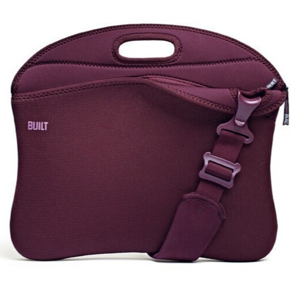 BUILT Laptop Porter Bag 15.4" Neoprene Shoulder Tote Burgundy NEW No Tags